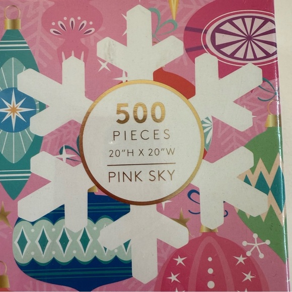 New sealed Pink Sky all the joy ornaments puzzle 500 piece quality Christmas - Picture 2 of 4